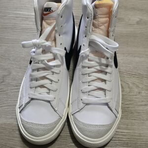 Nike White and Black High-Top Sneakers